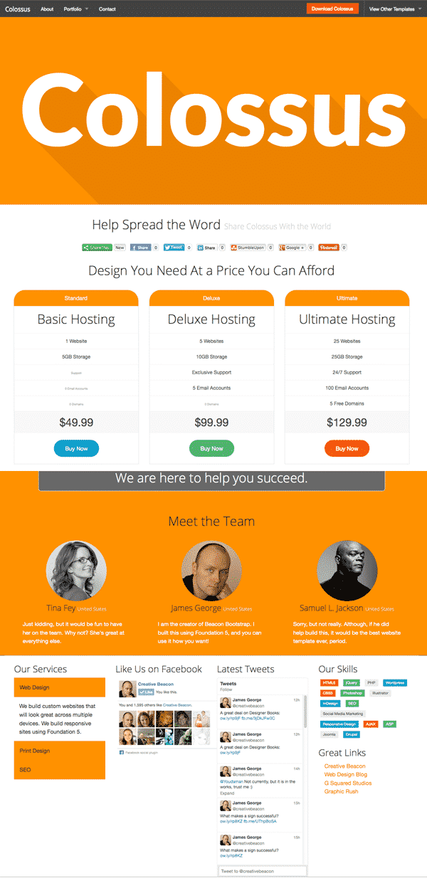 Colossus free html5 website template