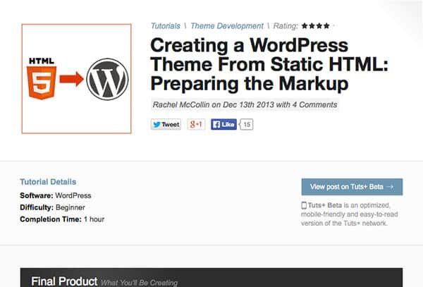 html to WordPress conversion