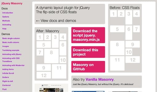 jQuery Plugins Masonry