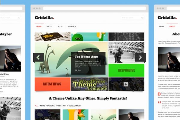 gridzilla psd website mockup