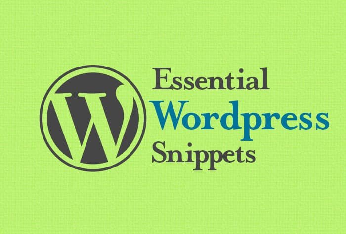 essential WordPress snippets