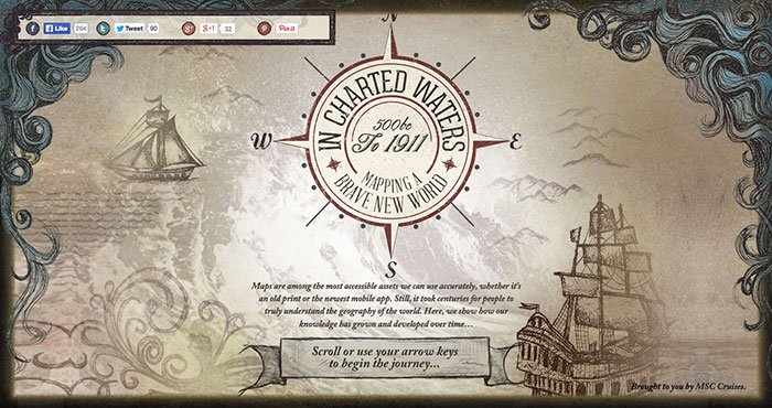 Web Design Inspiration: In Charted Waters