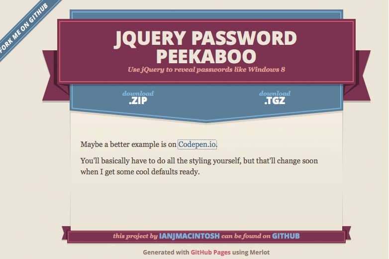 Top jQuery Plugins: password-peekaboo