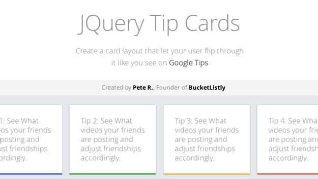 Top jQuery Plugins: tip-cards jquery