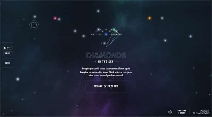 inspirational web design: Diamonds in the sky