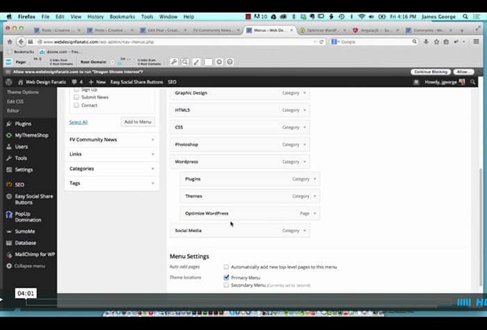 Customize Menus in WordPress