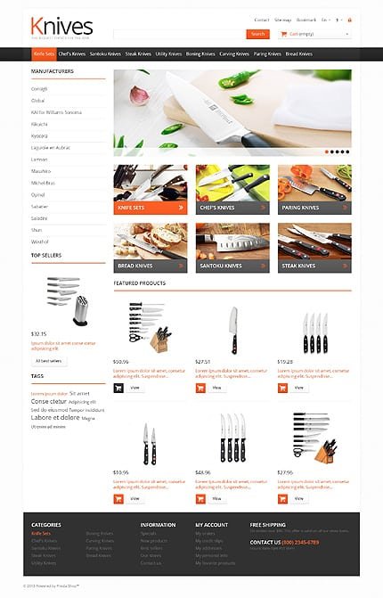 Knives for Easy Cooking PrestaShop Theme