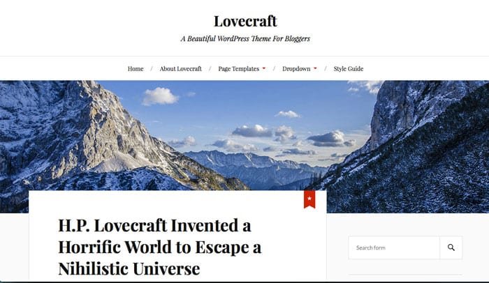 LoveCraft: Free WordPress Theme of The Week